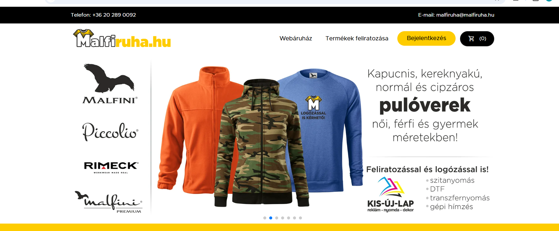 Malfiruha.hu – ruházati webshop