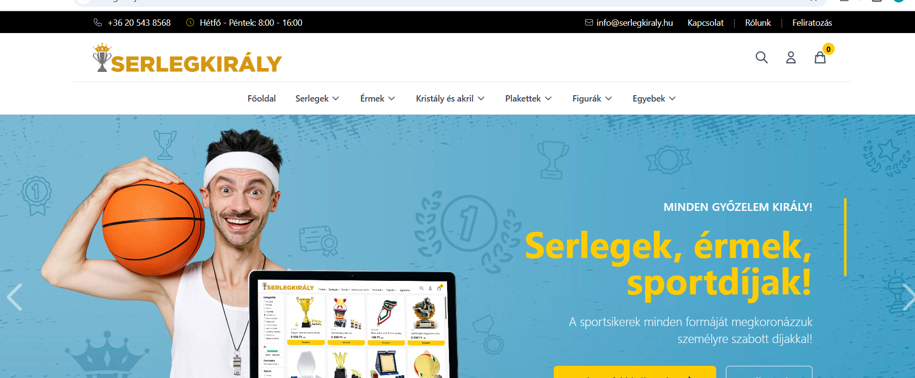 Serlegkirály.hu – egyedi fejlesztésű webshop