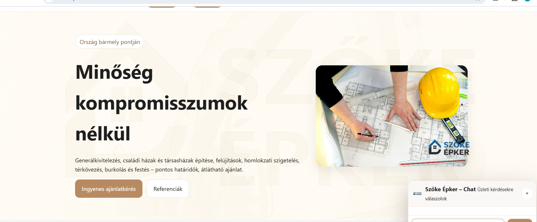 Szőke Épker – generálkivitelezés honlap